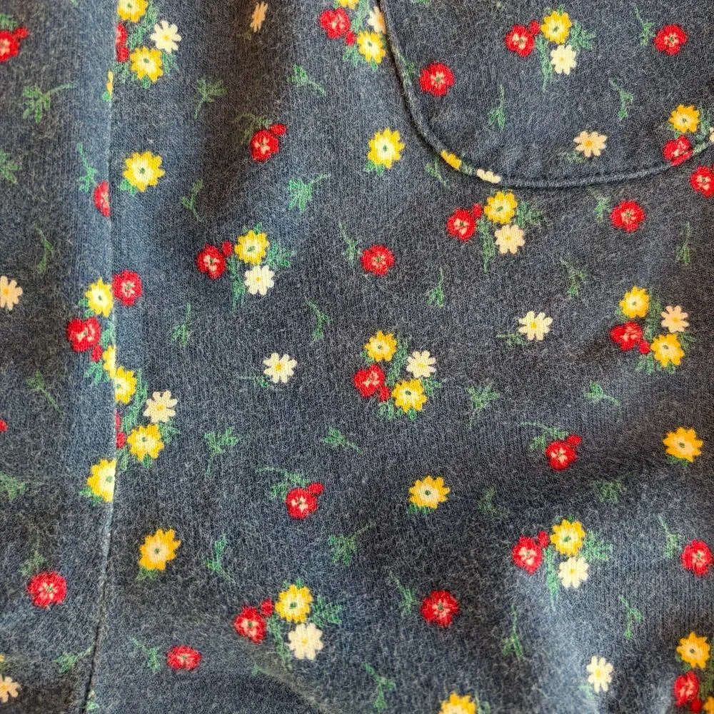 VTG 90s 1998 Gymboree Country Meadows Apples Blue & Yellow Shortalls Romper